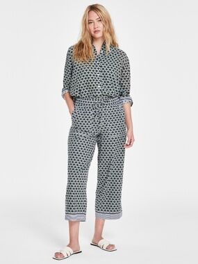 Nautica Printed Button-Down Jeans Women S Size L